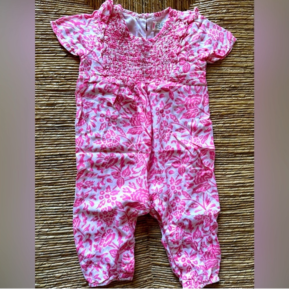 Pink Floral Baby Romper, 3-6 M